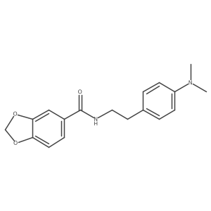 N-(4-(dimethylamino)phenethyl)benzo[d][1,3]dioxole-5-carboxamide结构式