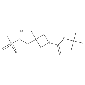 Tert-butyl 3-(hydroxymethyl)-3-(methylsulfonyloxymethyl)azetidine-1-carboxylate结构式