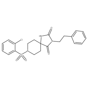 8-((2-Chlorophenyl)sulfonyl)-3-phenethyl-1,3,8-triazaspiro[4.5]decane-2,4-dione Structure