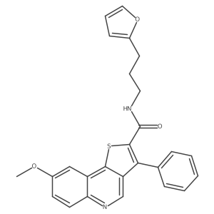 N-[3-(furan-2-yl)propyl]-8-methoxy-3-phenylthieno[3,2-c]quinoline-2-carboxamide结构式