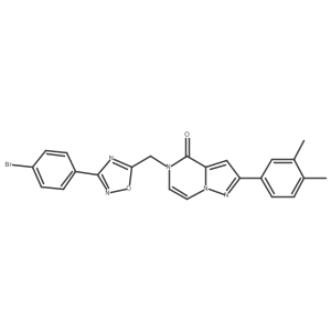 5-{[3-(4-bromophenyl)-1,2,4-oxadiazol-5-yl]methyl}-2-(3,4-dimethylphenyl)-4H,5H-pyrazolo[1,5-a]pyrazin-4-one结构式