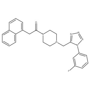 O=C(Cc1cccc2ccccc12)N1CCN(Cc2nnnn2-c2cccc(F)c2)CC1结构式