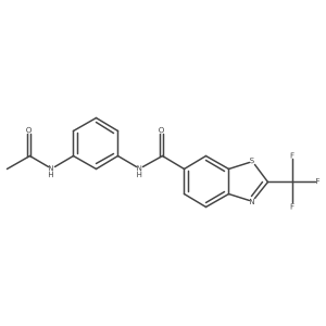 N-[3-(acetylamino)phenyl]-2-(trifluoromethyl)-1,3-benzothiazole-6-carboxamide Structure