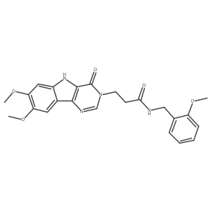 COc1ccccc1CNC(=O)CCn1cnc2c([nH]c3cc(OC)c(OC)cc32)c1=O结构式