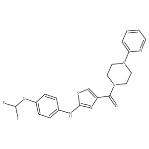 N-[4-(difluoromethoxy)phenyl]-4-[4-(pyridin-2-yl)piperazine-1-carbonyl]-1,3-thiazol-2-amine Structure