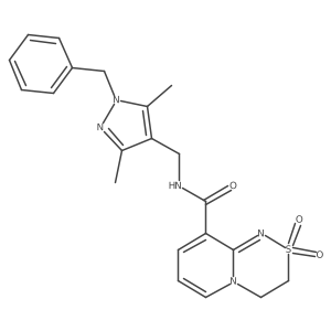 N-[(1-benzyl-3,5-dimethylpyrazol-4-yl)methyl]-2,2-dioxo-3,4-dihydropyrido[2,1-c][1,2,4]thiadiazine-9-carboxamide Structure