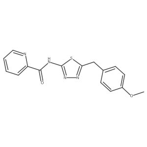 N-[(2E)-5-(4-methoxybenzyl)-1,3,4-thiadiazol-2(3H)-ylidene]pyridine-2-carboxamide Structure