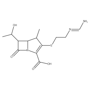 (4R,5S,6S)-6-[(1R)-1-Hydroxyethyl]-3-[[2-[(iminomethyl)amino]ethyl]thio]-4-methyl-7-oxo-1-azabicyclo[3.2.0]hept-2-ene-2-carboxylic acid结构式