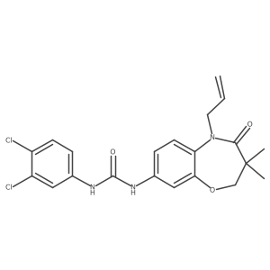 C=CCN1C(=O)C(C)(C)COc2cc(NC(=O)Nc3ccc(Cl)c(Cl)c3)ccc21结构式