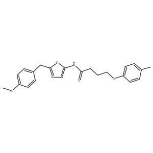 N-(5-(4-(methylthio)benzyl)-1,3,4-oxadiazol-2-yl)-4-(p-tolylthio)butanamide Structure
