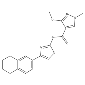 3-methoxy-1-methyl-N-(4-(5,6,7,8-tetrahydronaphthalen-2-yl)thiazol-2-yl)-1H-pyrazole-4-carboxamide结构式