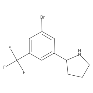 (R)-2-(3-Bromo-5-(trifluoromethyl)phenyl)pyrrolidine Structure