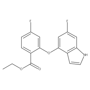 ethyl 4-fluoro-2-[(6-fluoro-1H-indol-4-yl)oxy]benzoate结构式