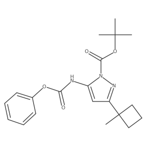 Tert-butyl 3-(1-methylcyclobutyl)-5-((phenoxycarbonyl)amino)-1H-pyrazole-1-carboxylate结构式