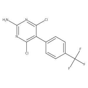 4,6-Dichloro-5-(4-(trifluoromethyl)phenyl)pyrimidin-2-amine结构式