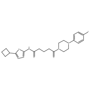 N-[(2Z)-5-cyclobutyl-1,3,4-thiadiazol-2(3H)-ylidene]-5-[4-(4-fluorophenyl)piperazin-1-yl]-5-oxopentanamide Structure