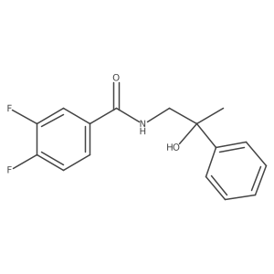 3,4-difluoro-N-(2-hydroxy-2-phenylpropyl)benzamide结构式