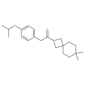 1-(7,7-Dimethyl-6,8-dioxa-2-azaspiro[3.5]nonan-2-yl)-2-(4-(isopropylthio)phenyl)ethanone结构式