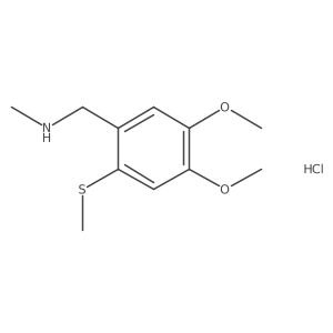 {[4,5-Dimethoxy-2-(methylsulfanyl)phenyl]methyl}(methyl)amine hydrochloride Structure
