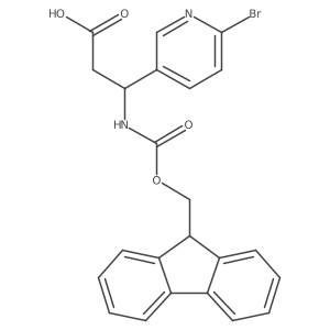 (3R)-3-(6-bromopyridin-3-yl)-3-({[(9H-fluoren-9-yl)methoxy]carbonyl}amino)propanoic acid结构式