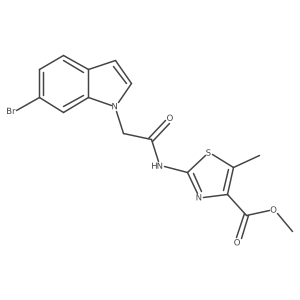 methyl 2-{[(6-bromo-1H-indol-1-yl)acetyl]amino}-5-methyl-1,3-thiazole-4-carboxylate结构式