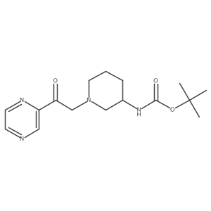 Tert-butyl (1-(2-oxo-2-(pyrazin-2-yl)ethyl)piperidin-3-yl)carbamate结构式