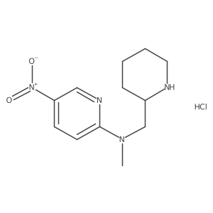 N-methyl-5-nitro-N-(piperidin-2-ylmethyl)pyridin-2-amine hydrochloride结构式