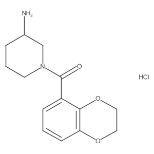 (3-Aminopiperidin-1-yl)(2,3-dihydrobenzo[b][1,4]dioxin-5-yl)methanone hydrochloride结构式