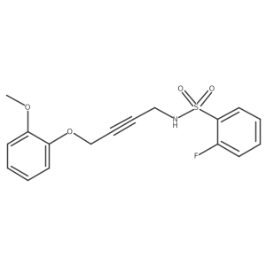 2-fluoro-N-(4-(2-methoxyphenoxy)but-2-yn-1-yl)benzenesulfonamide Structure