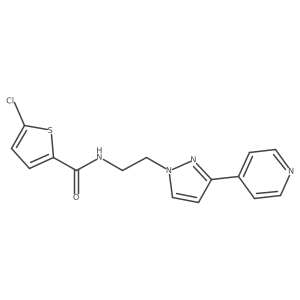 5-chloro-N-(2-(3-(pyridin-4-yl)-1H-pyrazol-1-yl)ethyl)thiophene-2-carboxamide结构式
