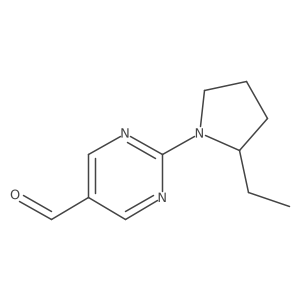 2-(2-Ethylpyrrolidin-1-YL)pyrimidine-5-carbaldehyde结构式