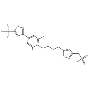 3-[3,5-Dimethyl-4-[3-[3-[(methylsulfonyl)methyl]-5-isoxazolyl]propoxy]phenyl]-5-(trifluoromethyl)-1,2,4-oxadiazole Structure