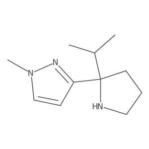 1H-Pyrazole, 1-methyl-3-[2-(1-methylethyl)-2-pyrrolidinyl]- Structure
