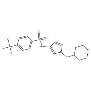 N-(1-((tetrahydro-2H-pyran-4-yl)methyl)-1H-pyrazol-4-yl)-4-(trifluoromethyl)benzenesulfonamide结构式