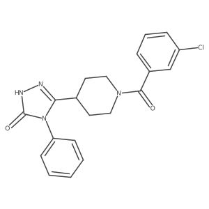 5-[1-(3-chlorobenzoyl)piperidin-4-yl]-4-phenyl-2,4-dihydro-3H-1,2,4-triazol-3-one Structure