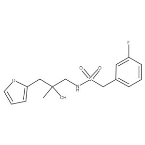 1-(3-fluorophenyl)-N-(3-(furan-2-yl)-2-hydroxy-2-methylpropyl)methanesulfonamide结构式