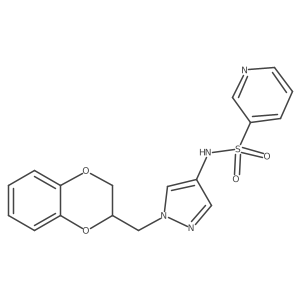 N-(1-((2,3-dihydrobenzo[b][1,4]dioxin-2-yl)methyl)-1H-pyrazol-4-yl)pyridine-3-sulfonamide Structure
