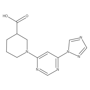 1-(6-(1H-1,2,4-triazol-1-yl)pyrimidin-4-yl)piperidine-3-carboxylic acid结构式