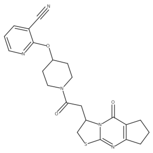 2-((1-(2-(5-Oxo-2,3,5,6,7,8-hexahydrocyclopenta[d]thiazolo[3,2-a]pyrimidin-3-yl)acetyl)piperidin-4-yl)oxy)nicotinonitrile结构式