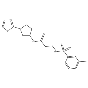 3-(3-methylphenylsulfonamido)-N-(1-(thiazol-2-yl)pyrrolidin-3-yl)propanamide结构式