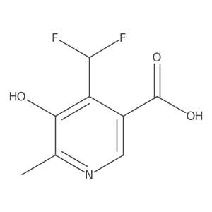 4-(difluoromethyl)-5-hydroxy-6-methyl-pyridine-3-carboxylic acid结构式