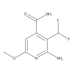2-Amino-3-(difluoromethyl)-6-methoxyisonicotinamide结构式