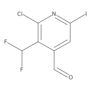 2-Chloro-3-(difluoromethyl)-6-iodoisonicotinaldehyde结构式