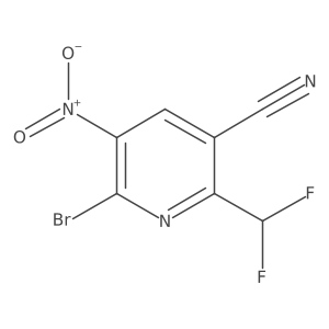 6-Bromo-2-(difluoromethyl)-5-nitronicotinonitrile Structure