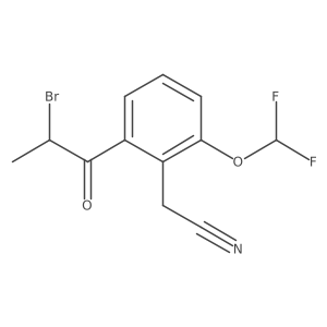 2-(2-Bromopropanoyl)-6-(difluoromethoxy)phenylacetonitrile结构式