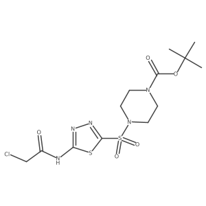 tert-Butyl 4-((5-(2-chloroacetamido)-1,3,4-thiadiazol-2-yl)sulfonyl)piperazine-1-carboxylate Structure