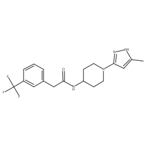 N-[1-(5-Methyl-1H-pyrazol-3-yl)piperidin-4-yl]-2-[3-(trifluoromethyl)phenyl]acetamide Structure
