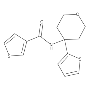 N-(4-(thiophen-2-yl)tetrahydro-2H-pyran-4-yl)thiophene-3-carboxamide结构式