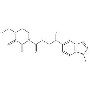 4-ethyl-N-(2-hydroxy-2-(1-methyl-1H-indol-5-yl)ethyl)-2,3-dioxopiperazine-1-carboxamide结构式