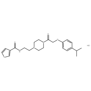 N-(2-(4-(2-(4-isopropylphenoxy)acetyl)piperazin-1-yl)ethyl)thiophene-3-carboxamide hydrochloride Structure